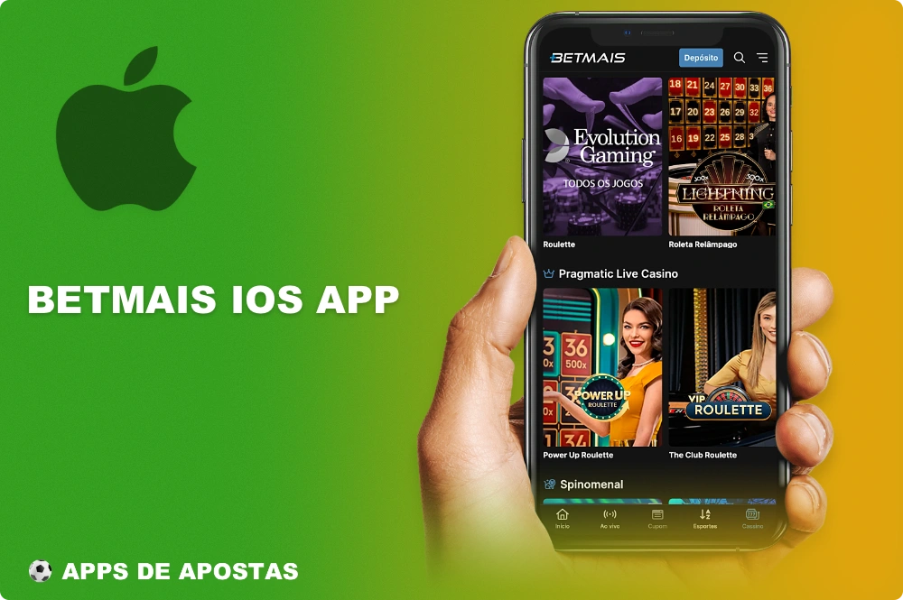 O aplicativo móvel da Betmais para iOS pode ser usado tanto no iPhone quanto no iPad