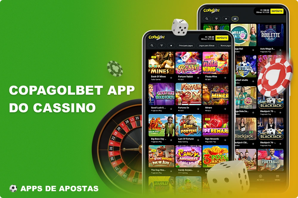 O aplicativo de cassino móvel do Copagolbet permite que você jogue em uma variedade de caça-níqueis, bem como com dealers ao vivo
