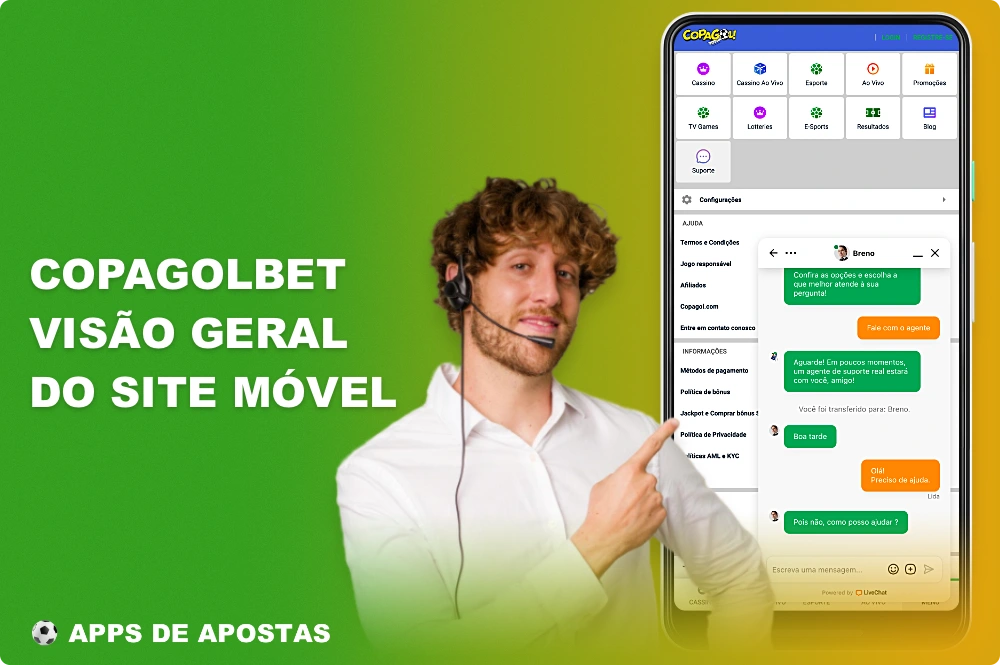 O aplicativo móvel do Copagolbet tem um recurso de bate-papo on-line integrado, que pode ser usado para entrar em contato rapidamente com a equipe de suporte
