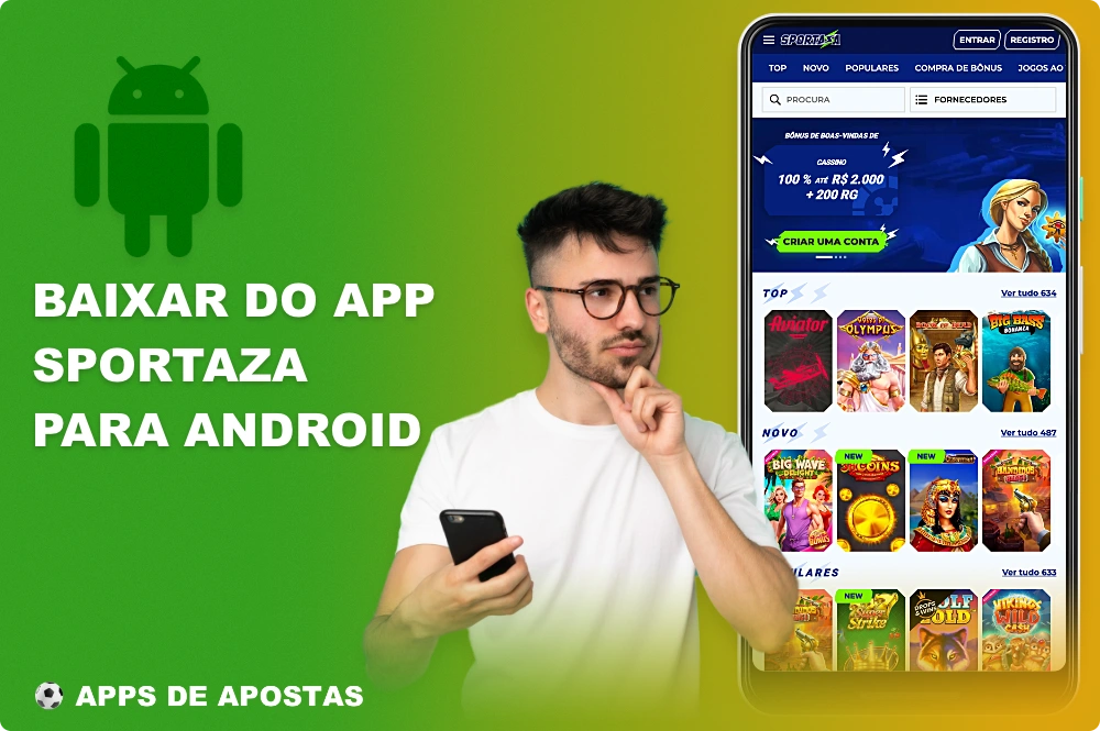 Para fazer o download do aplicativo Sportaza para Android, você precisa seguir alguns passos simples