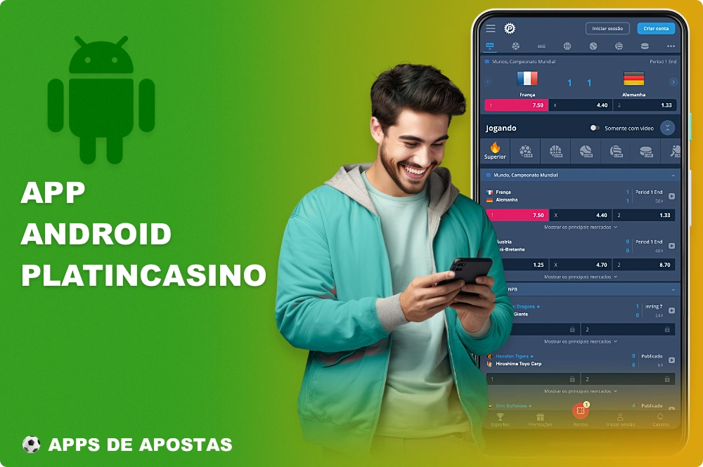 O aplicativo móvel Platincasino para Android foi projetado com todos os recursos do sistema operacional móvel em mente e permite que você aposte confortavelmente em esportes e jogue jogos de cassino on-line