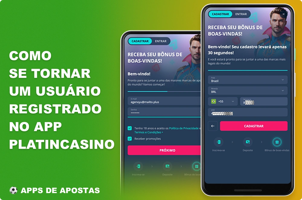 O registro no aplicativo móvel Platincasino dá aos usuários do Brasil acesso a todos os recursos e funcionalidades da plataforma