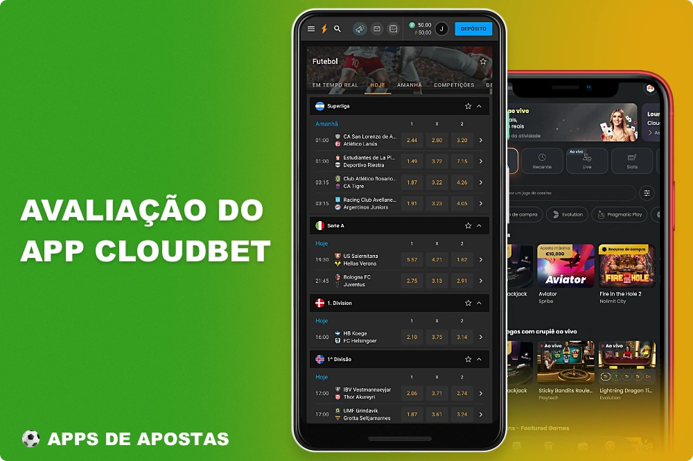 O aplicativo móvel da Cloudbet para Android e iOS permite que os usuários do Brasil apostem em esportes e joguem em cassinos on-line em qualquer lugar