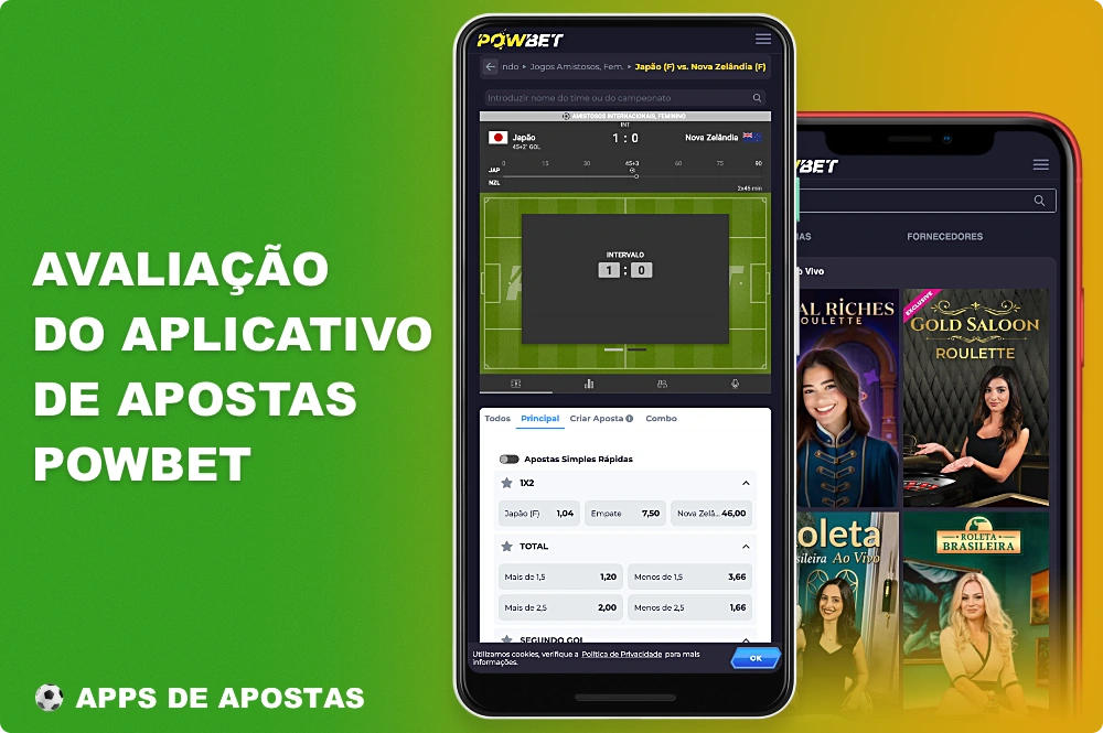 O aplicativo móvel da Powbet para Android e iOS permite que os usuários do Brasil joguem e apostem em esportes em qualquer lugar