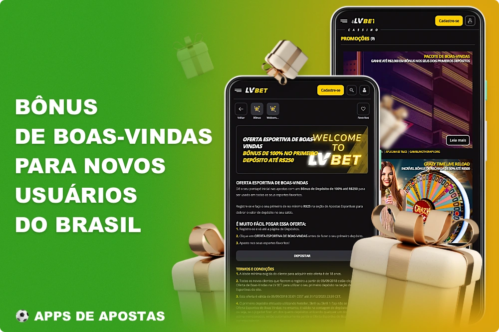 Os bônus de boas-vindas estão disponíveis para os usuários do aplicativo LV Bet do Brasil, tanto para apostas esportivas quanto para jogos de cassino