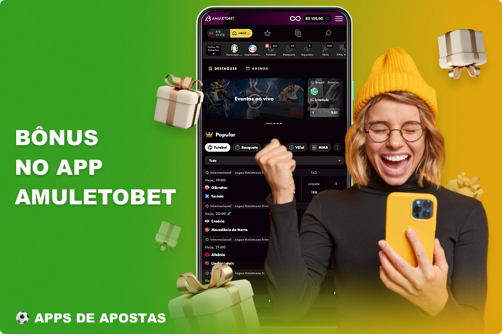 O aplicativo móvel Amuletobet oferece vários bônus aos usuários do Brasil de tempos em tempos