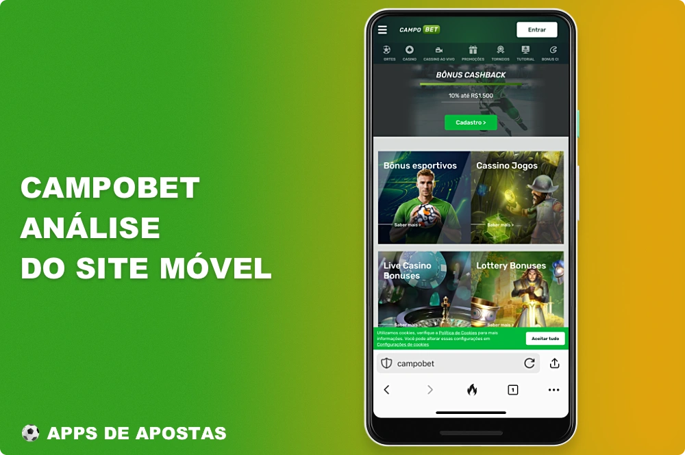 A versão móvel do site Campobet é adaptável, o que significa que os usuários podem apostar e jogar jogos de cassino confortavelmente em seus smartphones