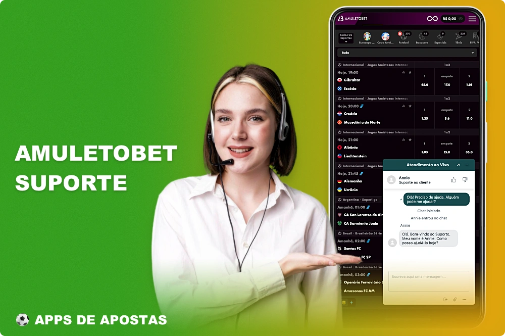 Graças ao bate-papo on-line embutido no aplicativo Amuletobet, os usuários do Brasil podem entrar em contato rapidamente com o suporte ao cliente