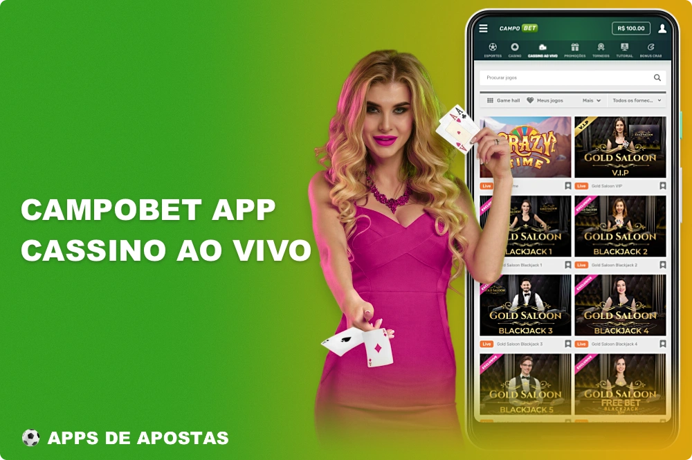 Usando os aplicativos Campobet, os usuários do Brasil podem jogar uma variedade de jogos de cassino ao vivo