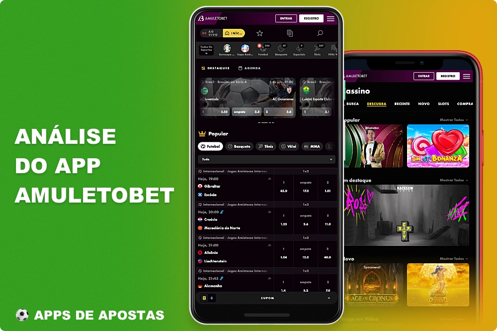 O aplicativo móvel Amuletobet para Android e iOS é uma ótima ferramenta que lhe permite apostar e jogar jogos de cassino em qualquer lugar
