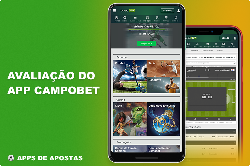 O aplicativo móvel Campobet para Android e iOS permite que você aposte confortavelmente em esportes e jogue em cassinos on-line