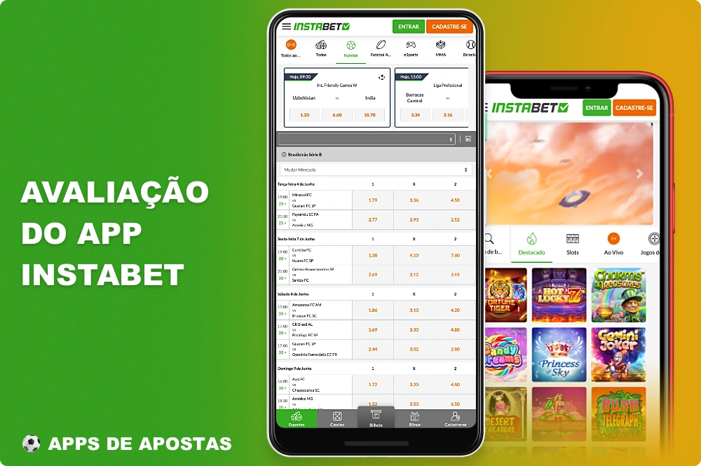 O aplicativo móvel da Instabet vem em duas versões: para Android e iOS e permite que os brasileiros apostem e joguem jogos de cassino