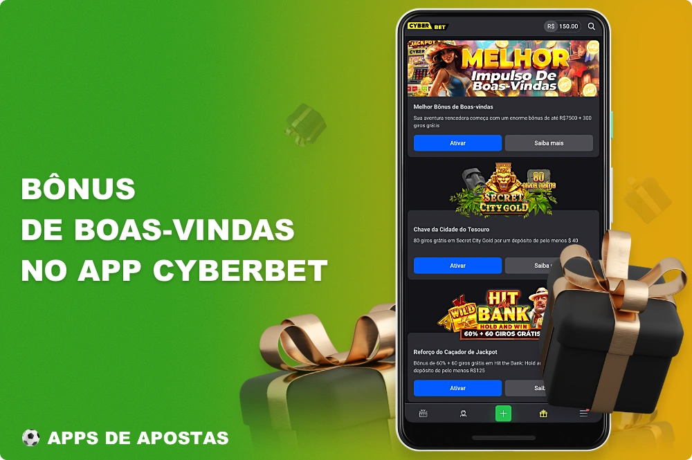 No aplicativo Cyberbet, os usuários do Brasil podem receber um bônus de boas-vindas, bem como participar de várias promoções