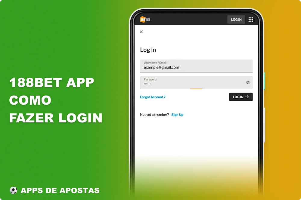Para entrar na sua conta na aplicação 188bet, deve utilizar o login e a palavra-passe que forneceu durante o registo