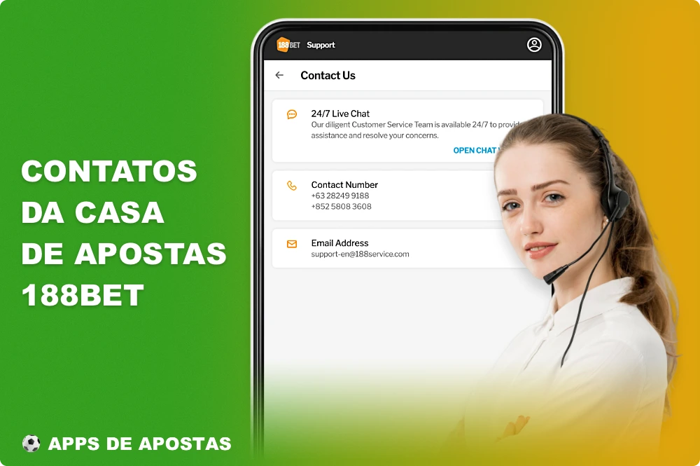 Utilizando a aplicação móvel da 188bet, os utilizadores podem contactar o apoio ao cliente através do chat online