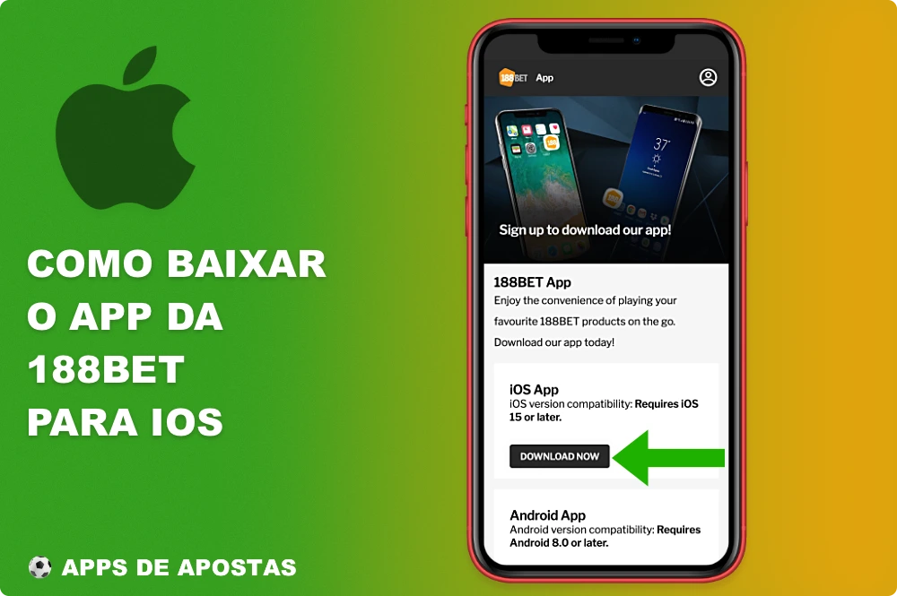 Pode descarregar a aplicação 188bet para iOS, tanto para iPhone como para iPad