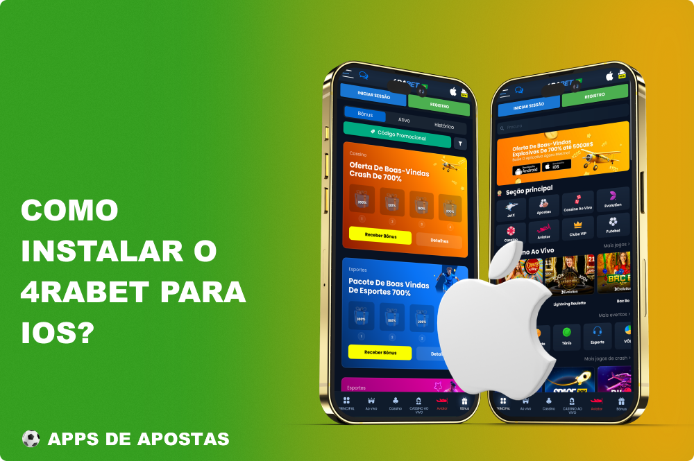 Depois de instalar a aplicação 4rabet no iOS, os jogadores do Brasil terão acesso a apostas de futebol e a jogos de casino