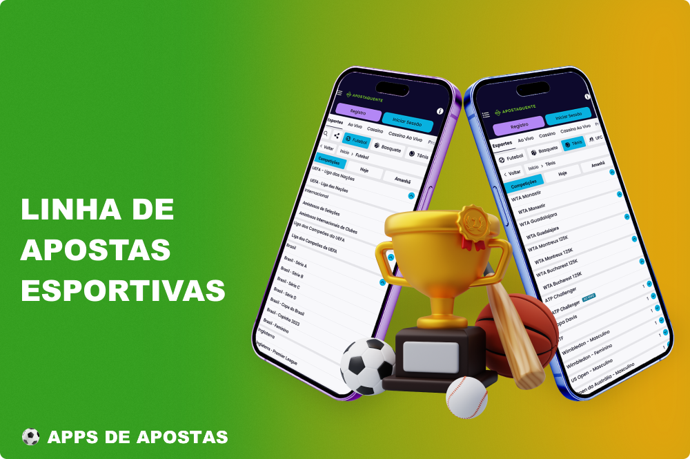 Com a aplicação Apostaquente, os apostadores brasileiros podem apostar em todos os torneios oficiais de qualquer desporto popular ou disciplina de desportos cibernéticos