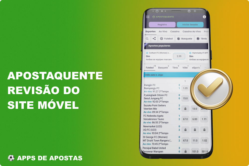 Os jogadores do Brasil podem utilizar o sítio móvel da Apostaquente em vez de instalarem a aplicação no seu smartphone