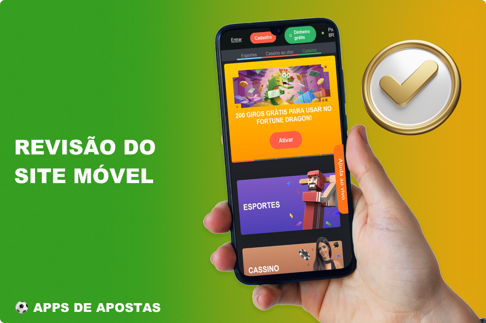 O sítio móvel Bons reúne todas as funcionalidades de apostas, casino e transferência de dinheiro num único local e possui uma interface simplificada e de fácil utilização