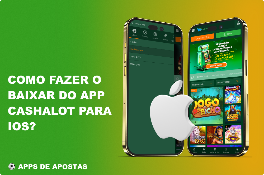 Depois de descarregar a aplicação Cachalot para iOS, os jogadores no Brasil poderão apostar em desportos e jogar jogos de casino