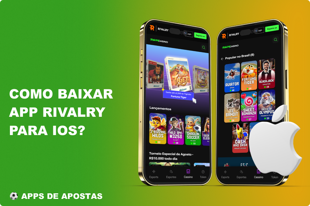 Depois de instalar a aplicação Rivalry no iOS, os jogadores do Brasil terão acesso a apostas desportivas e a um casino ao vivo