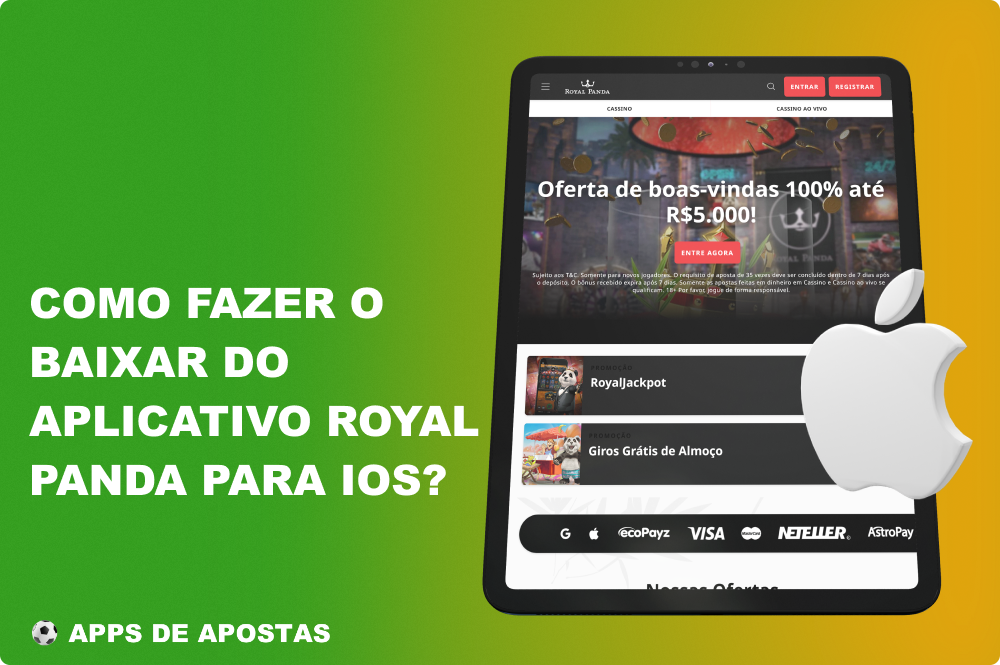 Depois de instalar a aplicação Royal Panda no iOS, os jogadores do Brasil poderão jogar jogos de casino sempre que quiserem