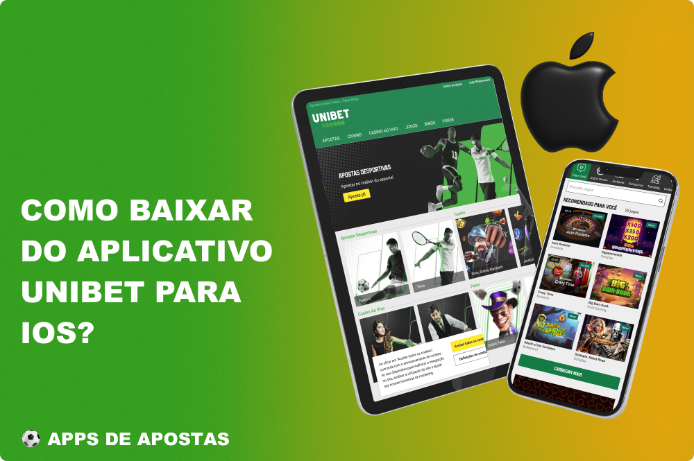 Depois de descarregarem a aplicação iOS da Unibet, os jogadores brasileiros poderão jogar no casino online e apostar em desportos